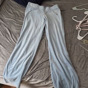 Juicy Couture Light Blue Velour Rhinestone Logo Pants